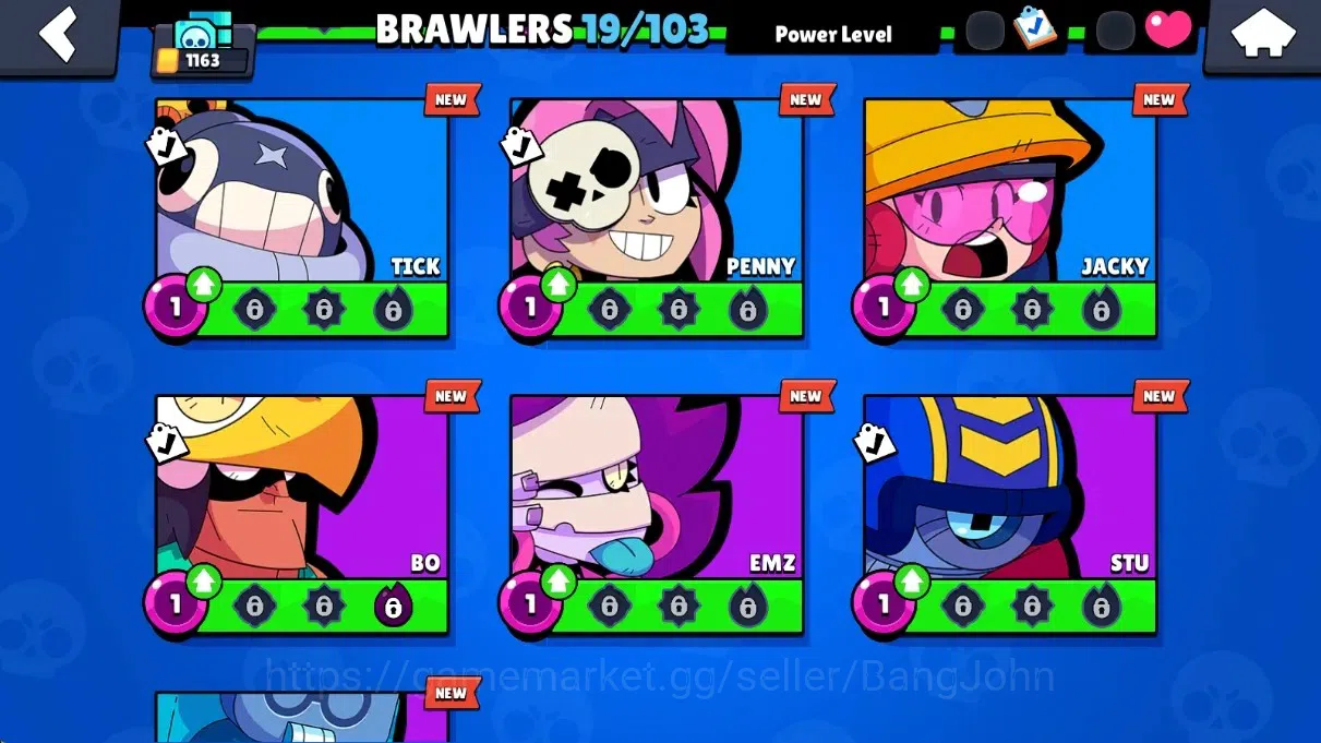 Brawl Stars Accounts Global | 1163 Thropy |19 Brawlers - 1 Max+Hypercha image 7