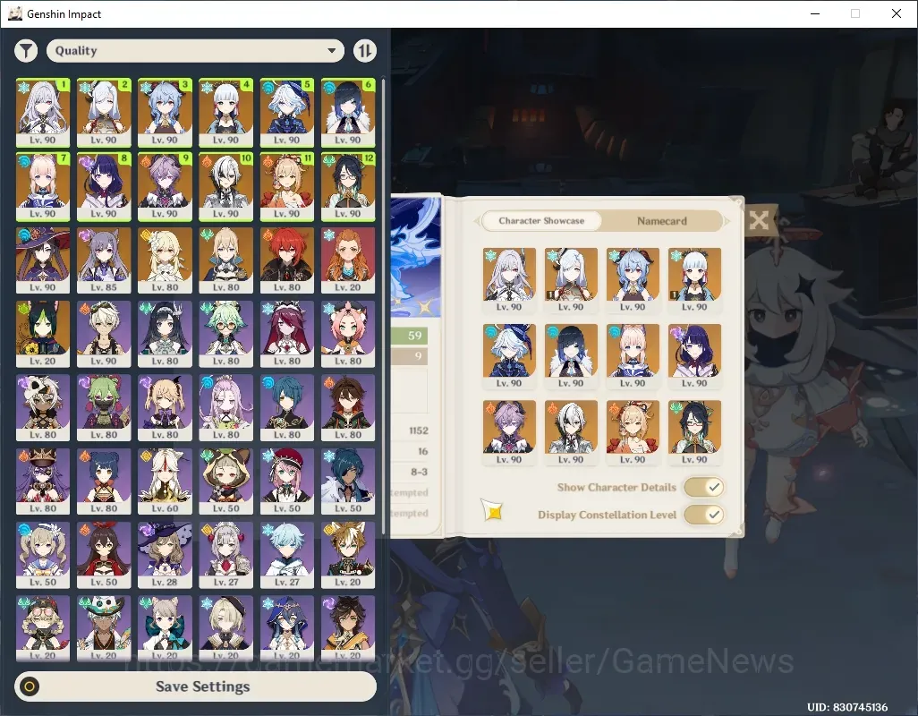 Genshin Impact Accounts Others ASIA|AR 59|12 Limit + 7 (*5Weap)|(Ganyu,Arlecchino,Furina)+Sign,Ayaka C1,Shenhe C1|2K 1