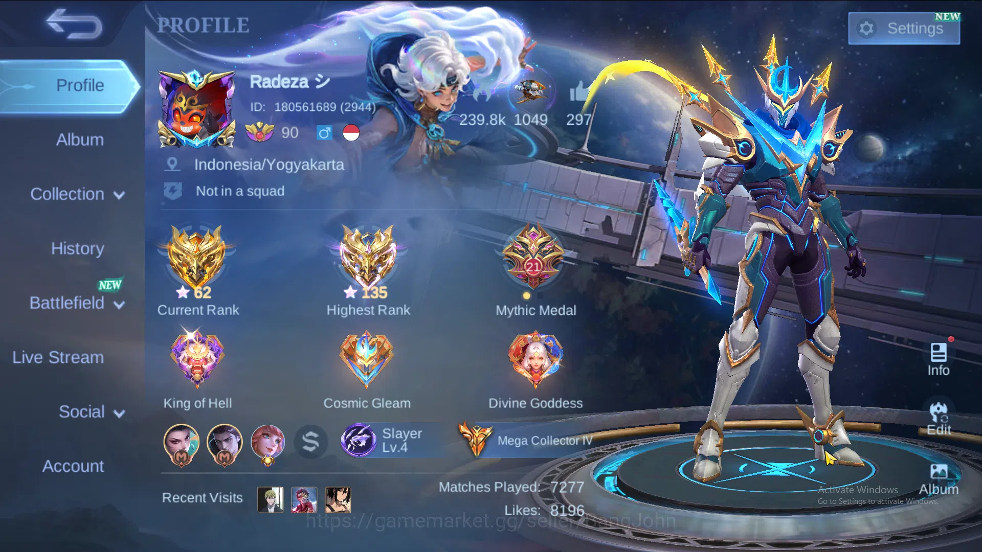 Mobile Legends: Bang Bang Accounts HERO 131 SKIN 471 3 Legend | HXH Harith | KOF Auro image 1