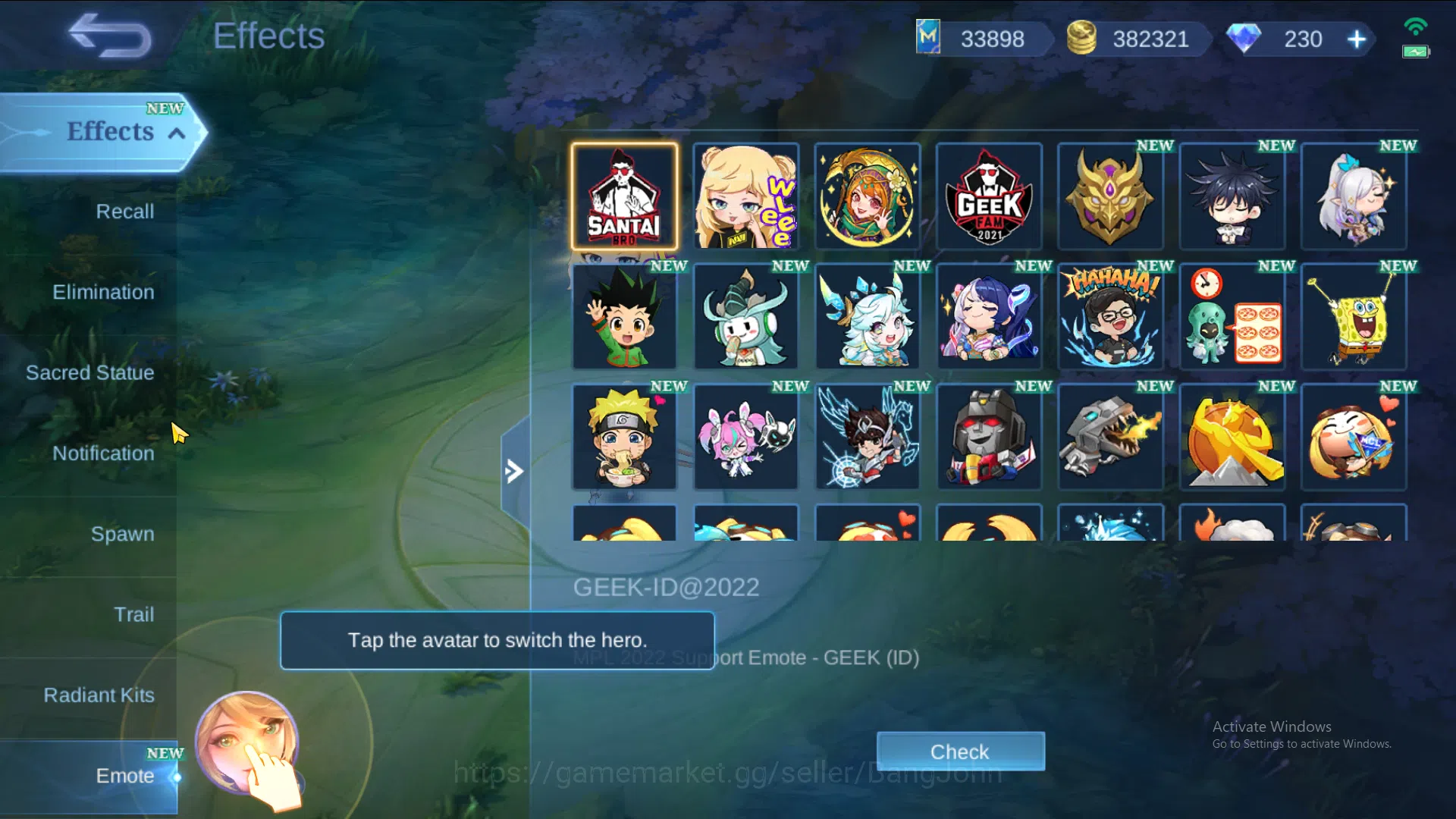 Mobile Legends: Bang Bang Accounts HERO 131 SKIN 471 3 Legend | HXH Harith | KOF Auro image 6
