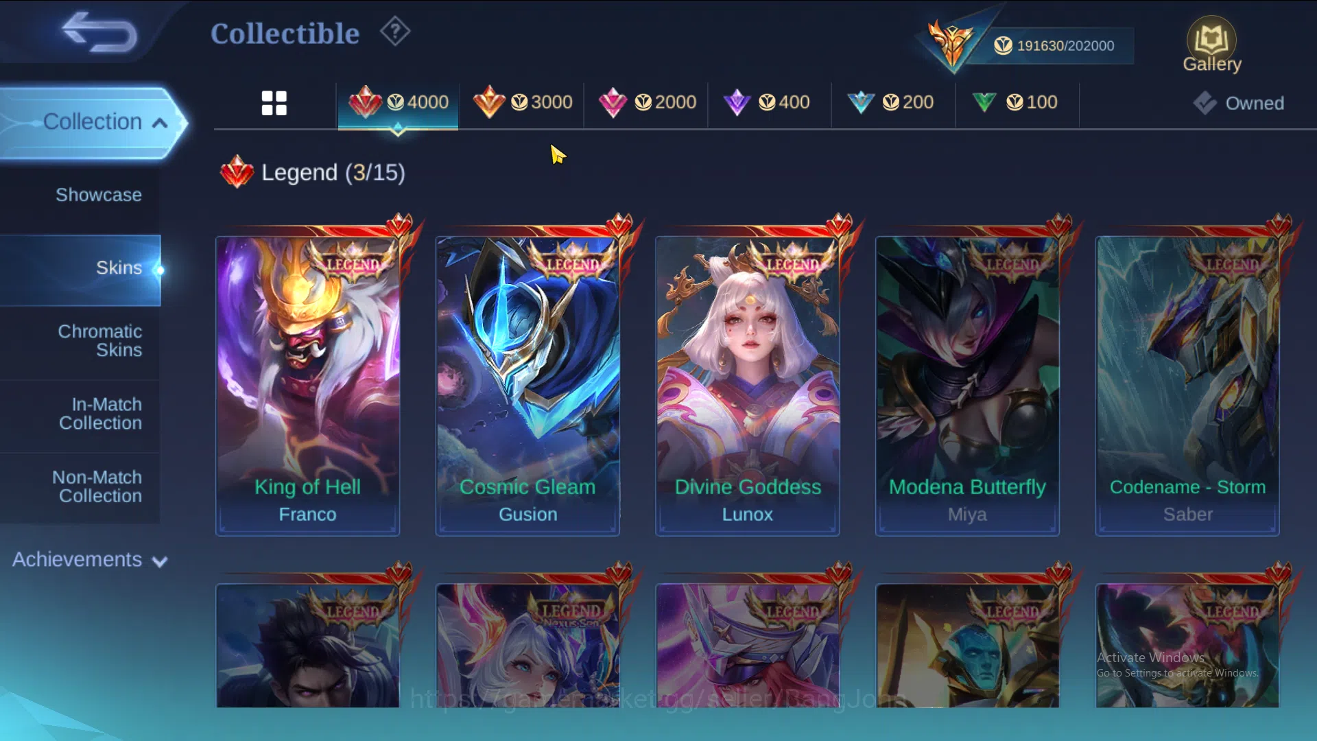 Mobile Legends: Bang Bang Accounts HERO 131 SKIN 471 3 Legend | HXH Harith | KOF Auro image 7