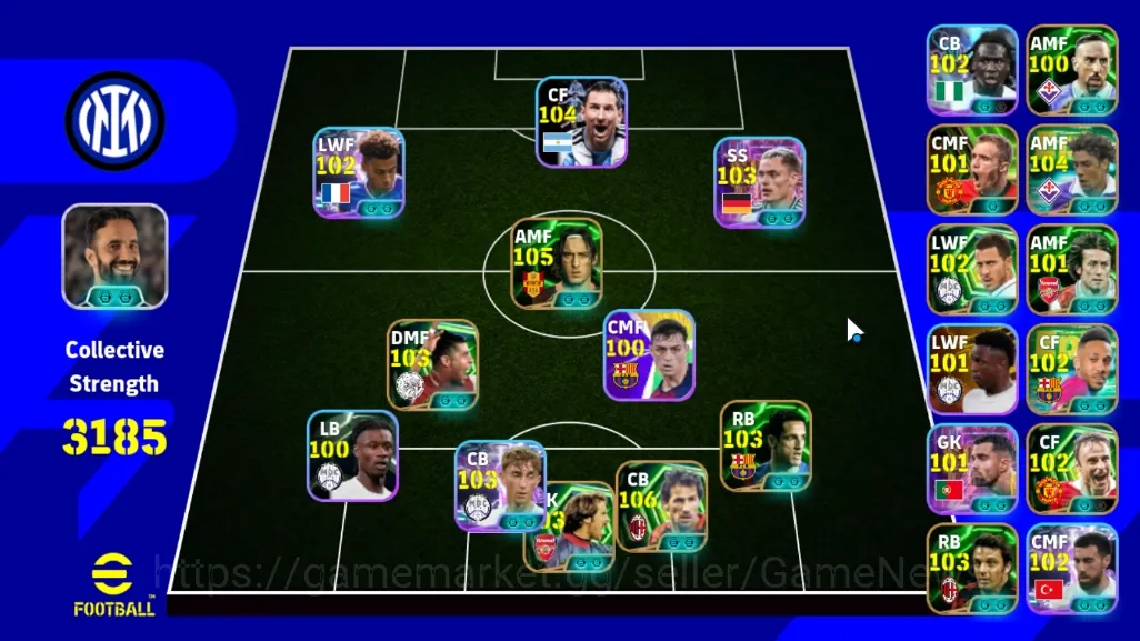 eFootball Accounts Starter Android|Power 3185|Big Time Old Frank Rijkaard|Epic Franco Baresi,Francesco Totti,Rui 1