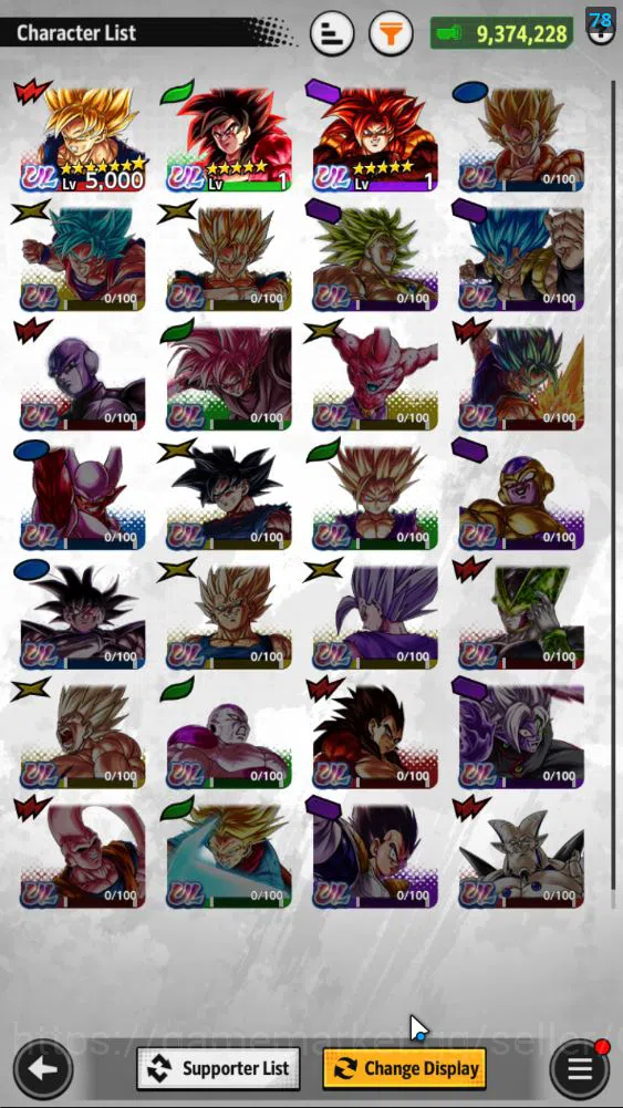Dragon Ball Legends Accounts High-End 9,3M Total Power|LV 146|1LR+3UL+6LL|Bardock|SS Goku(Merah),SS4 Full Power Goku,SS 4 4