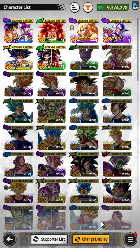 Dragon Ball Legends Accounts High-End 9,3M Total Power|LV 146|1LR+3UL+6LL|Bardock|SS Goku(Merah),SS4 Full Power Goku,SS 4 5