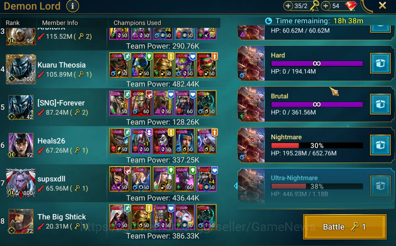 Raid: Shadow Legends Accounts Lv 42|2 Key UNM DL+ 1 Myth Gizmak + 22 Legends(Tho image 10