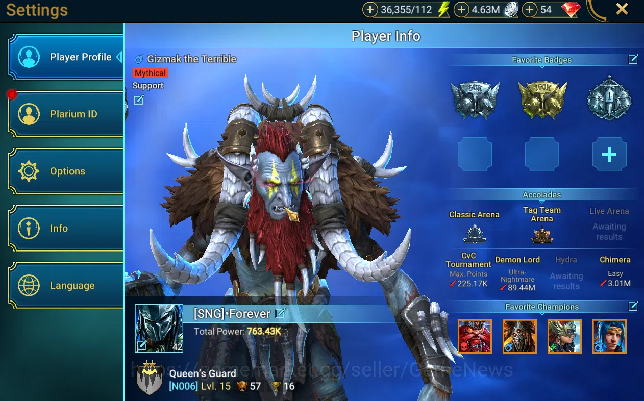 Raid: Shadow Legends Accounts Lv 42|2 Key UNM DL+ 1 Myth Gizmak + 22 Legends(Tho image 2