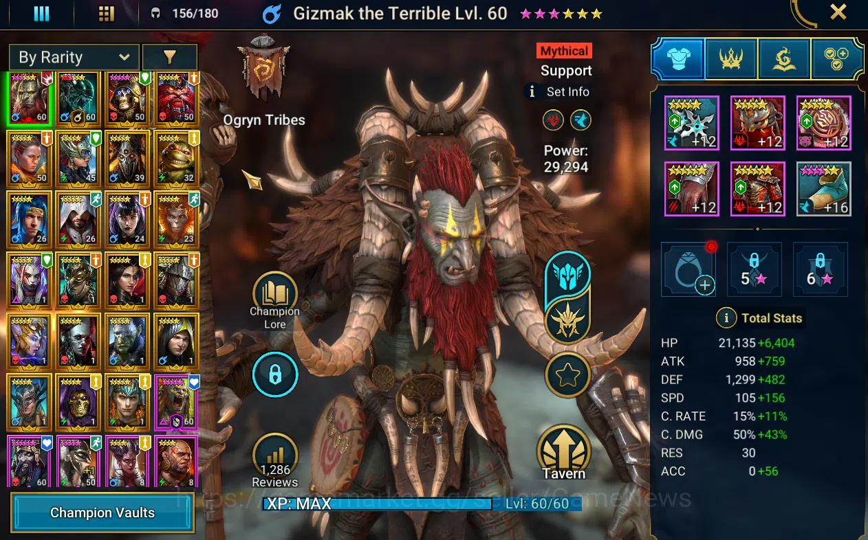 Raid: Shadow Legends Accounts Lv 42|2 Key UNM DL+ 1 Myth Gizmak + 22 Legends(Tho image 4