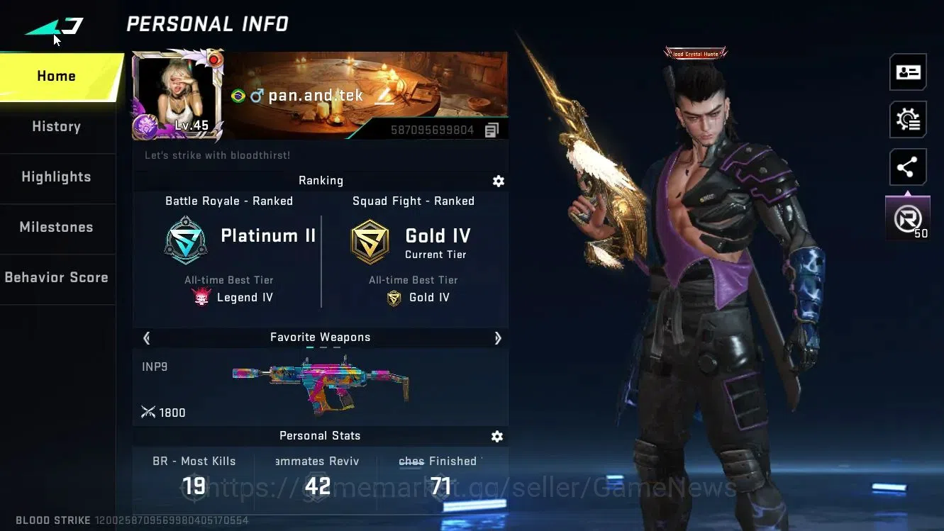 Blood Strike Accounts ASIA|6 ULTRA[ETHAN,Origin12,Vector,QBZ95,etc]+Coll image 2