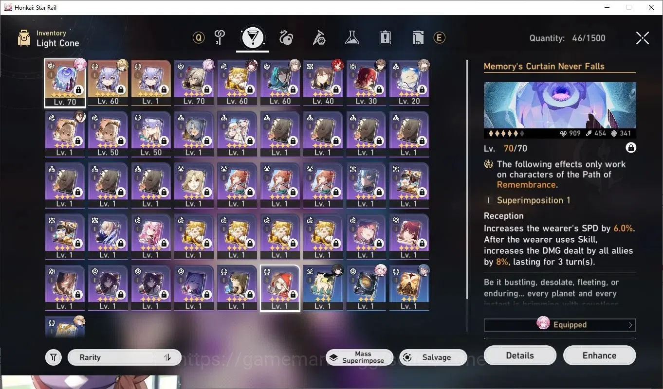 Honkai Star Rail Accounts Others ASIA|TL51|9x 5-star Char incl L70 Castorice, Cyrene, Sparkle|5x 5-star LC incl L70 Memory's 16