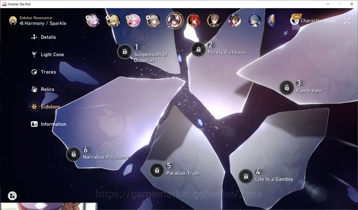 Honkai Star Rail Accounts Others ASIA|TL51|9x 5-star Char incl L70 Castorice, Cyrene, Sparkle|5x 5-star LC incl L70 Memory's 5