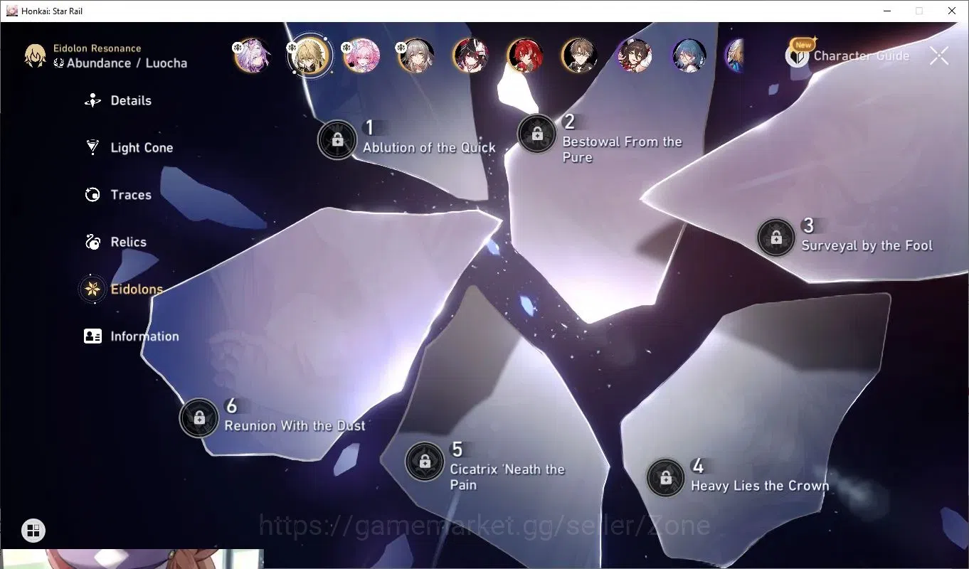 Honkai Star Rail Accounts Others ASIA|TL51|9x 5-star Char incl L70 Castorice, Cyrene, Sparkle|5x 5-star LC incl L70 Memory's 7