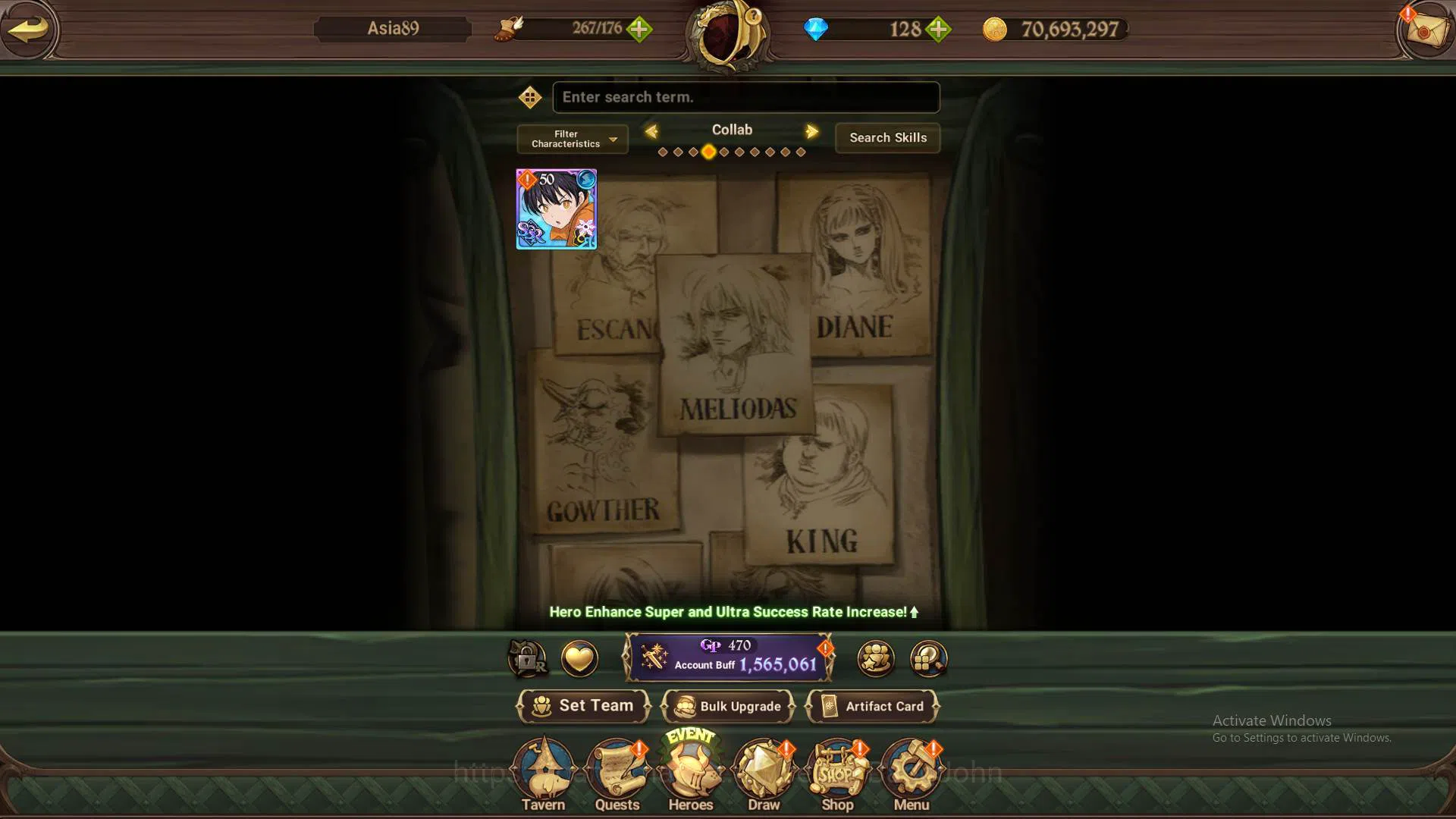 The Seven Deadly Sins: Grand Cross Accounts Others ASIA|1.5M CC|DM 128|UR Skuld2/6,Chaos Arthur,DK Meliodas,etc|Detail Cek 2