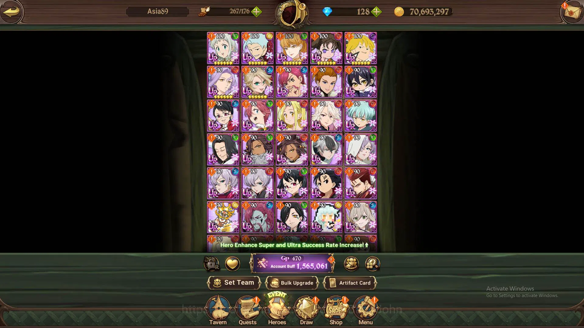 The Seven Deadly Sins: Grand Cross Accounts Others ASIA|1.5M CC|DM 128|UR Skuld2/6,Chaos Arthur,DK Meliodas,etc|Detail Cek 3