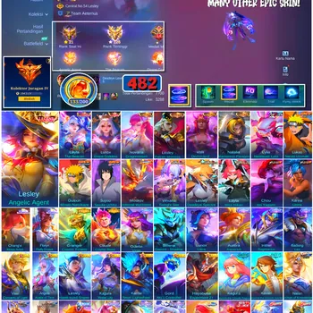 Mobile Legends: Bang Bang Accounts #4537 482 Skins | Layla The Beacon (LEGEND) | Lesley Angelic Agent (LEGEND) | Lunox