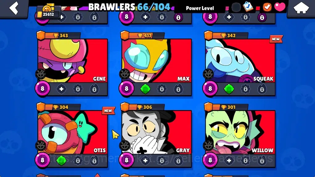 Brawl Stars Accounts 25612 Trophy|66 Brawlers 10 Max|8k Bling 6k PP|2 Legendary (Mecha Crow,Surge Lightyear),4 Mythic,19 16