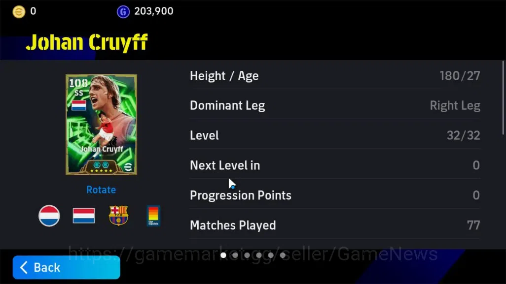eFootball Accounts Android|Epic Johan Cruyff,Gabriel Batistuta,Andriy image 5