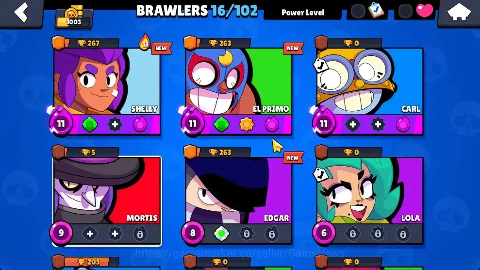 Brawl Stars Accounts 1003 Trophy|16 Brawlers 3 Max Lv [Carl,Primo,Shell image 4
