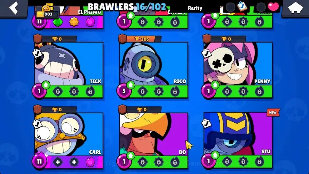 Brawl Stars Accounts 1003 Trophy|16 Brawlers 3 Max Lv [Carl,Primo,Shell image 6
