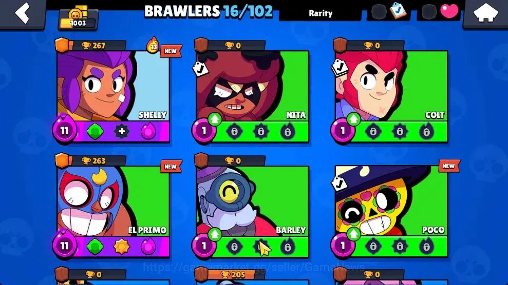 Brawl Stars Accounts 1003 Trophy|16 Brawlers 3 Max Lv [Carl,Primo,Shell image 7