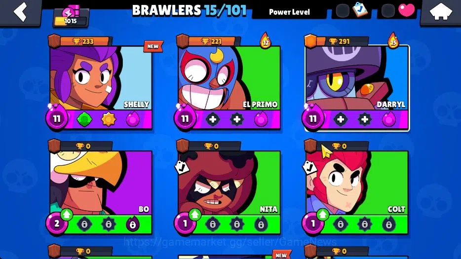 Brawl Stars Accounts 1015 Trophy|5K Bling|15 Brawlers 3 Max Lvl Myth Mo image 5