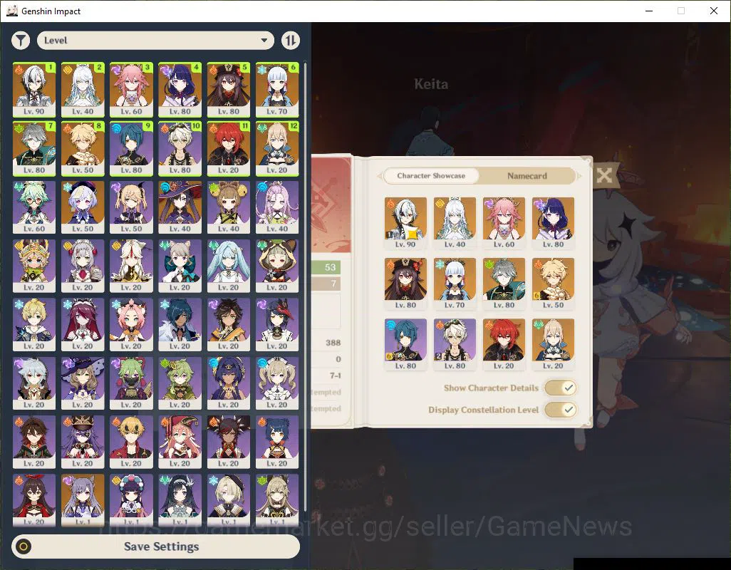 Genshin Impact Mid Game ASIA|AR 53|7 Limited +2(*5Weapon)|HuTao+Sign,Arlec image 1