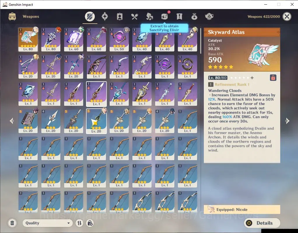 Genshin Impact Accounts ASIA|AR 52|2 Limited + 4(*5 Char Standard)|Mavuika image 3