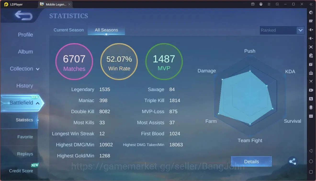 Mobile Legends: Bang Bang Accounts Global|Hero 117|Skin 279|Renowned|Legend Alu<Lesle image 15