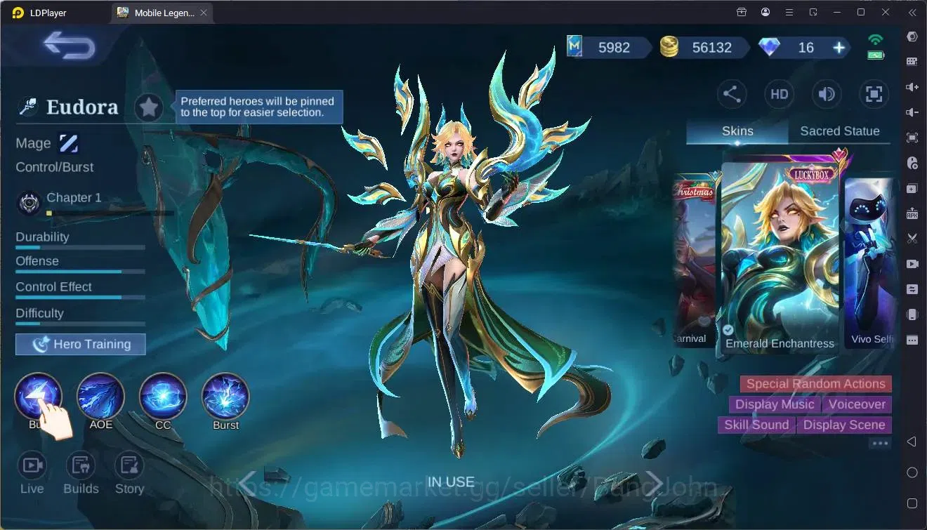 Mobile Legends: Bang Bang Accounts Global|Hero 117|Skin 279|Renowned|Legend Alu<Lesle image 2
