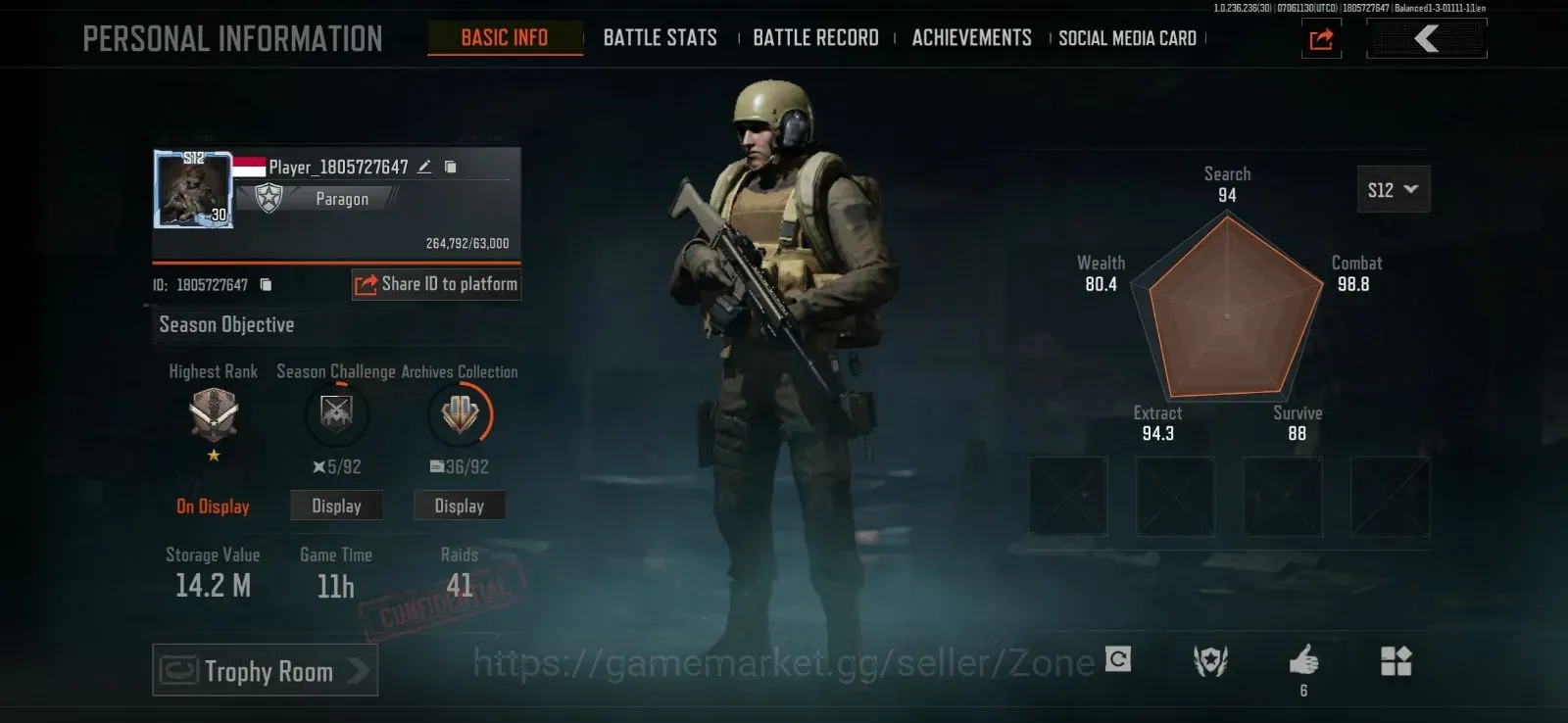 Arena Breakout Accounts High Value SV 14.2 M | CV 9 M | AK12, Forest MP5, Vector 9, Speed DQB M110 skins|LogInfinite(AB701Z) 1