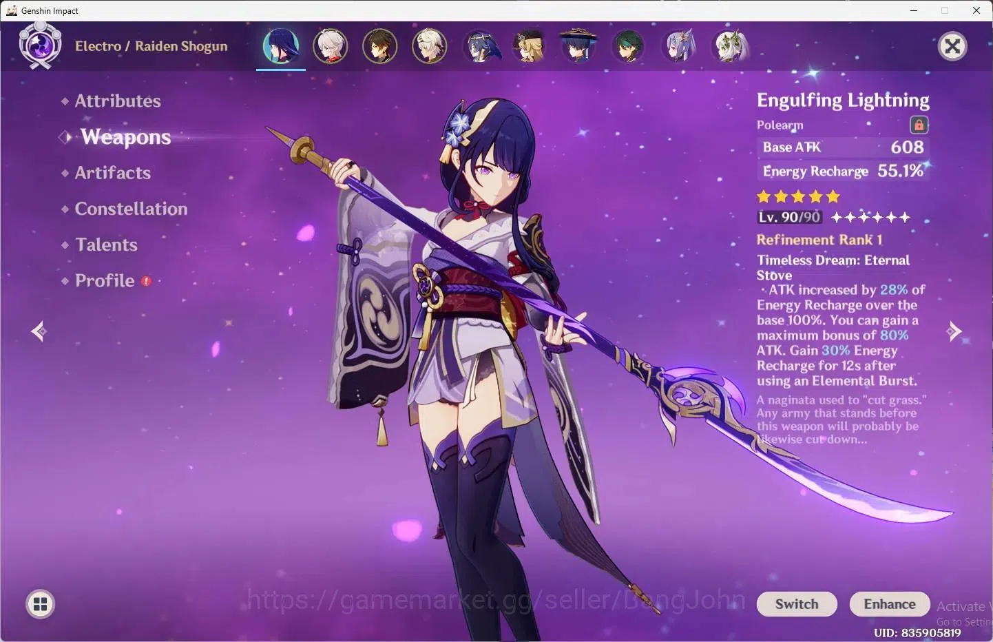 Genshin Impact Accounts ASIA | AR 60 |14 Limited + 7 Standar |[Raiden Shog image 5
