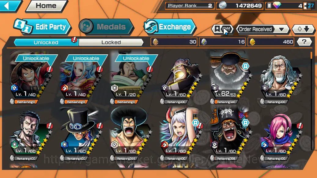 One Piece Bounty Rush Accounts Starter Global|5 EX|T5E St.Jaygarcia,TFE Marshal D.Teach,Kaido'Son Yamato,Blackbeard 4