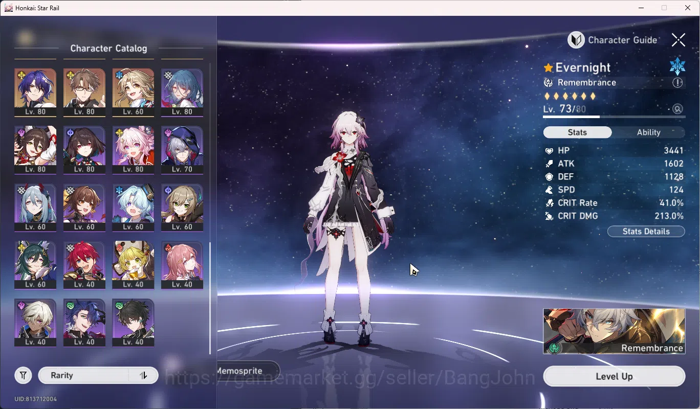 Honkai Star Rail Accounts Others ASIA | TL 70 | Team premium Anaxa | Outfit March 7th | Bronya e5 | 21 Limited | Anaxa | The 4