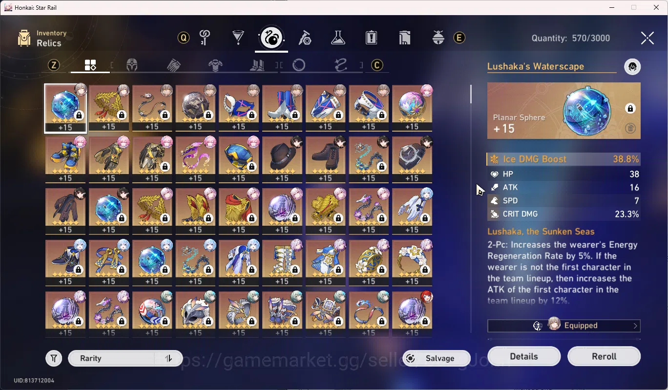Honkai Star Rail Accounts Others ASIA | TL 70 | Team premium Anaxa | Outfit March 7th | Bronya e5 | 21 Limited | Anaxa | The 7
