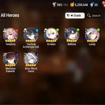 Epic Seven Accounts Starter Global|Starter|2L(Kawerik,BW Iseria)+Tene,Erv,Bell,Landy|PoH+Bless ON|Stigma 0.7K|Stove(ES792Z)