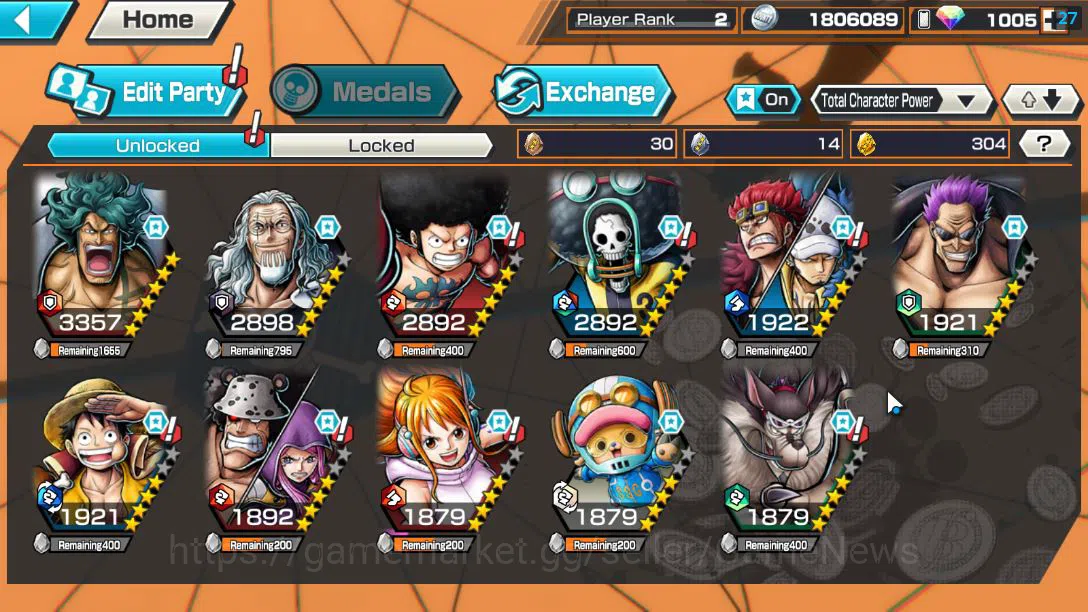 One Piece Bounty Rush Accounts Global/Android|EX 3| 1k RD|King of the Pirates D.L image 8