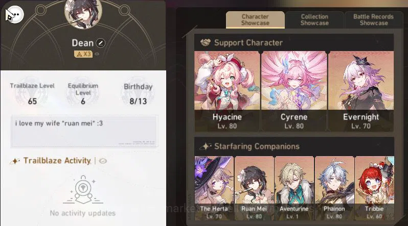Honkai Star Rail Accounts EU+Asia|TL 65|Free GI|14 Limited|[Cyrene,Rappa]+Si image 2