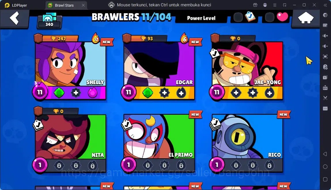Brawl Stars Accounts Global |11 Brawler|1 Max Hypercharge(Shelly)|1120 Bling|9 Gems|1 Epic Skins,1 Mythic Skins| ProtectOff 5