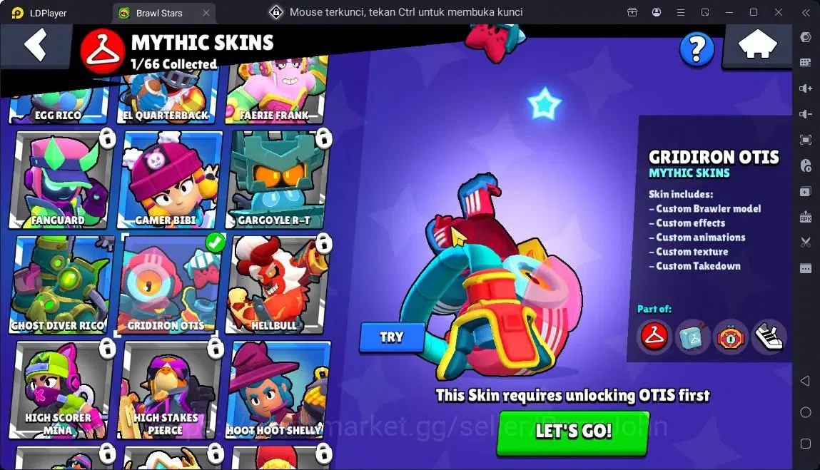 Brawl Stars Accounts Global |11 Brawler|1 Max Hypercharge(Shelly)|1120 Bling|9 Gems|1 Epic Skins,1 Mythic Skins| ProtectOff 8