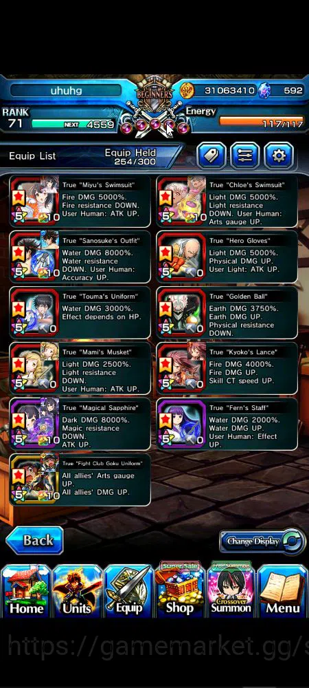 Grand Summoners Accounts Global|Rank 71|592 cc|14 Ascend+8 TW|[S Miyu,Chloe image 16