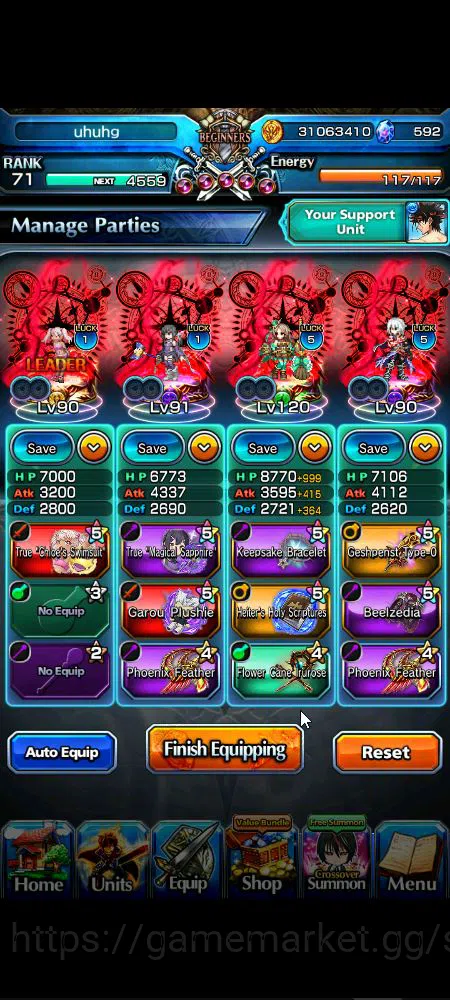 Grand Summoners Accounts Global|Rank 71|592 cc|14 Ascend+8 TW|[S Miyu,Chloe image 18