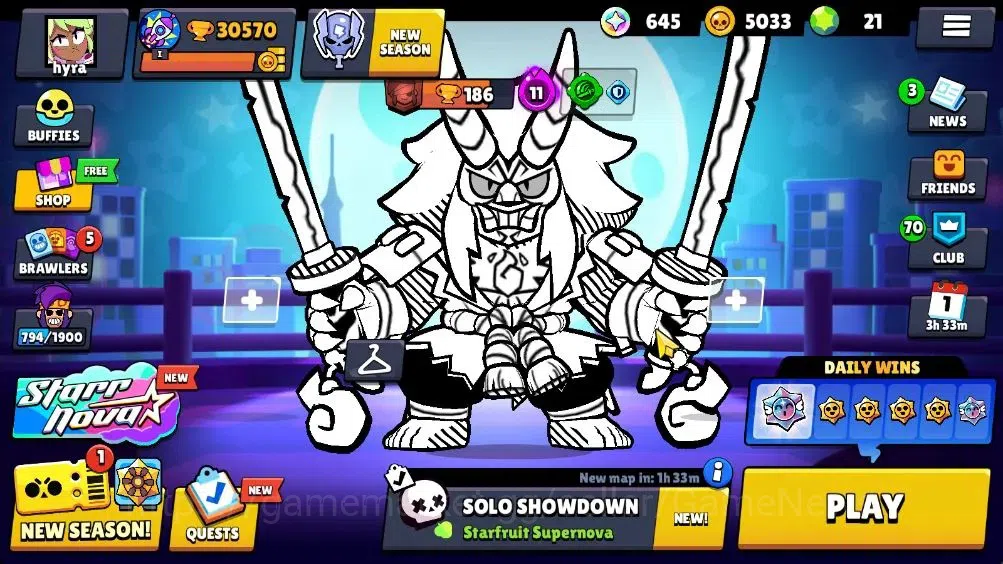 Brawl Stars Accounts 30570 Trophy |Lv 114| 96 Brawlers 25 Max Lvl | UL KAZE | 4 HyperC, 1 Legend, 3 Mythic, 40 Epic Skin |CN 1