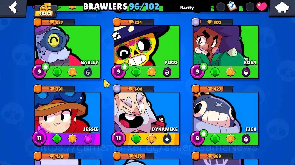 Brawl Stars Accounts 30570 Trophy |Lv 114| 96 Brawlers 25 Max Lvl | UL KAZE | 4 HyperC, 1 Legend, 3 Mythic, 40 Epic Skin |CN 10