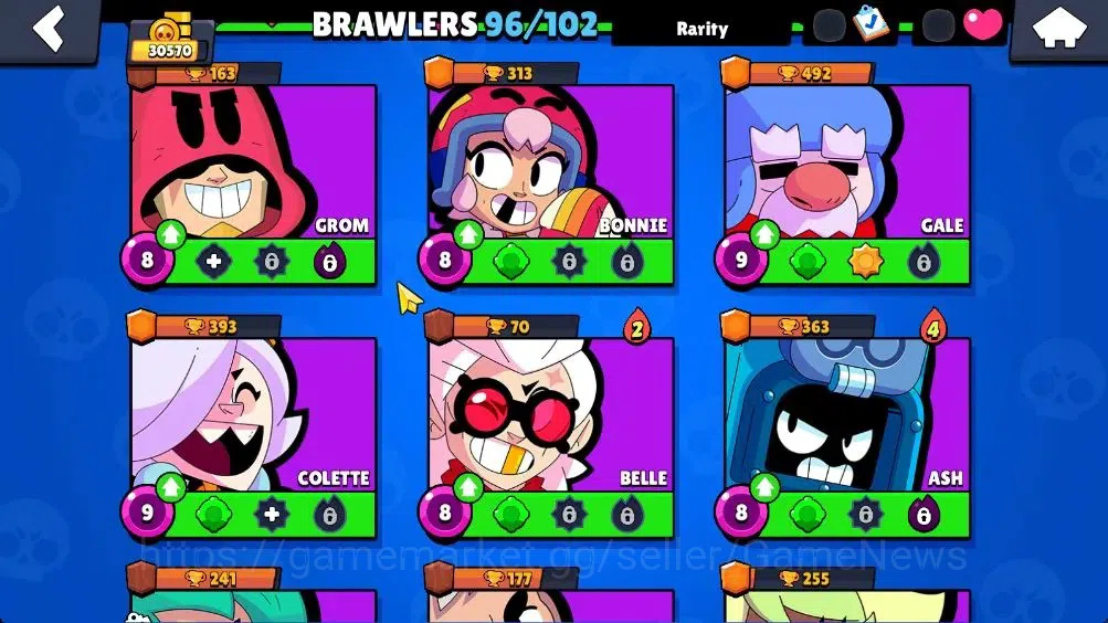 Brawl Stars Accounts 30570 Trophy |Lv 114| 96 Brawlers 25 Max Lvl | UL KAZE | 4 HyperC, 1 Legend, 3 Mythic, 40 Epic Skin |CN 14