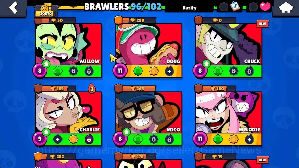 Brawl Stars Accounts 30570 Trophy |Lv 114| 96 Brawlers 25 Max Lvl | UL KAZE | 4 HyperC, 1 Legend, 3 Mythic, 40 Epic Skin |CN 20