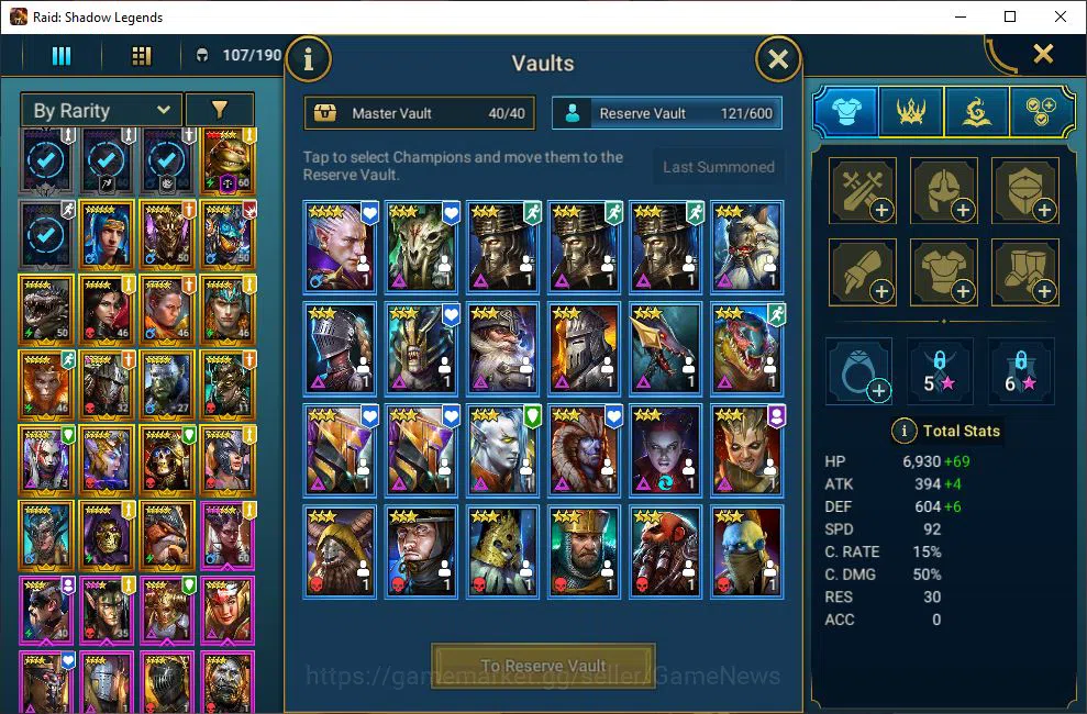 Raid: Shadow Legends Accounts Lv45 610K Power|1 Mythical (SLady Mikage)|22 Legen image 10