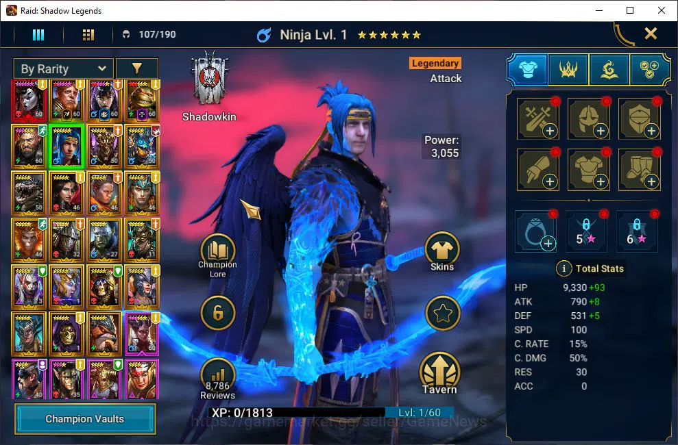 Raid: Shadow Legends Accounts Lv45 610K Power|1 Mythical (SLady Mikage)|22 Legen image 5