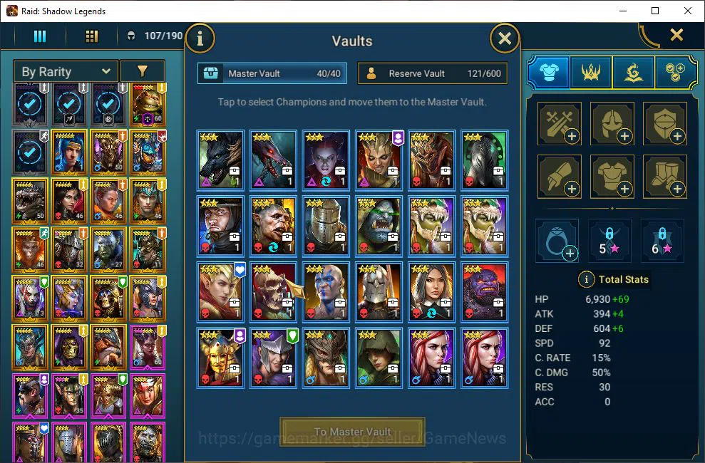 Raid: Shadow Legends Accounts Lv45 610K Power|1 Mythical (SLady Mikage)|22 Legen image 9