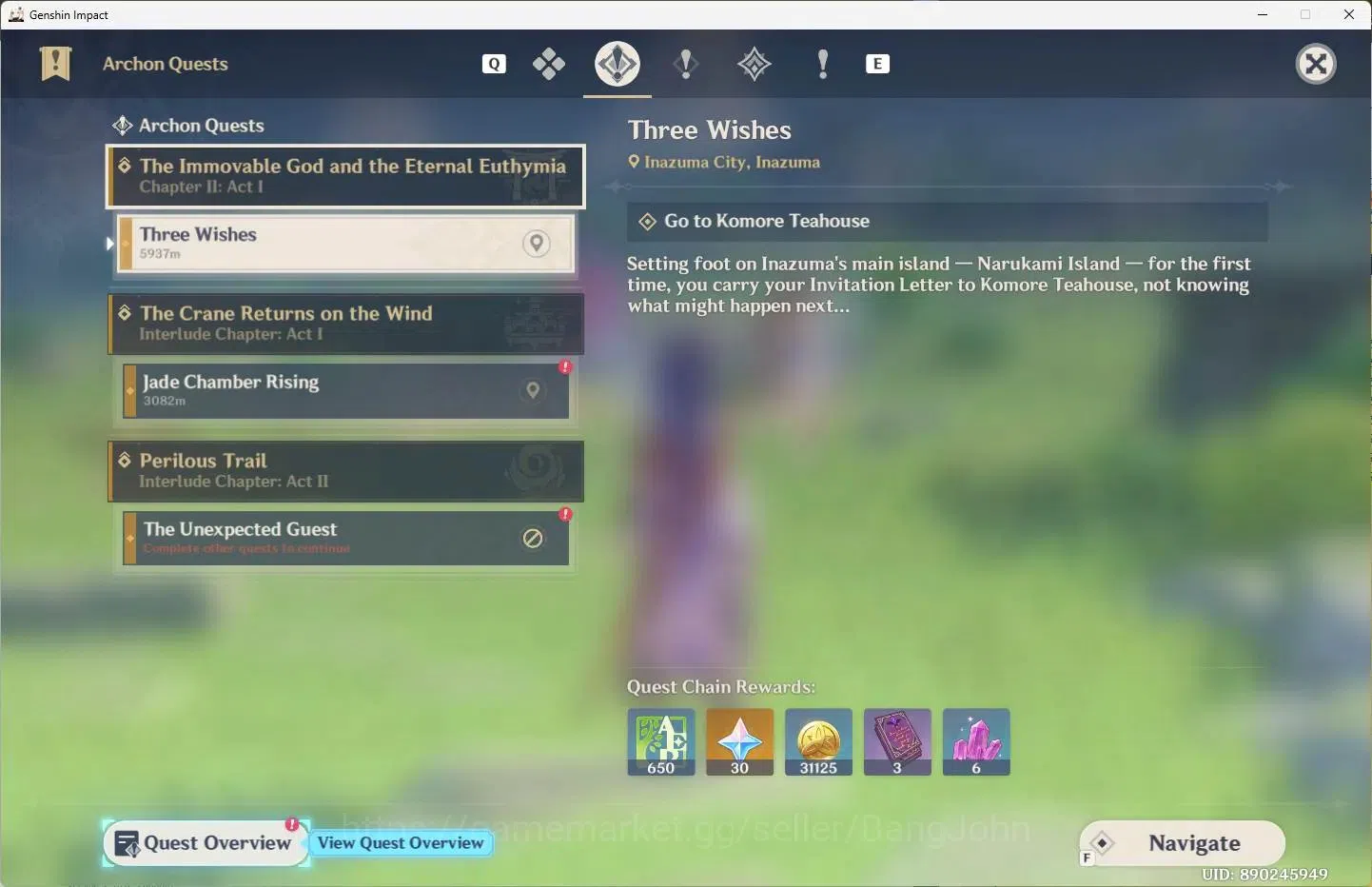 Genshin Impact Accounts Others ASIA | AR 37 | 2 Limit+2 Charsdt | Raiden Shogun,Kinich | MC Female | TakeMail Check SS GI361B 13