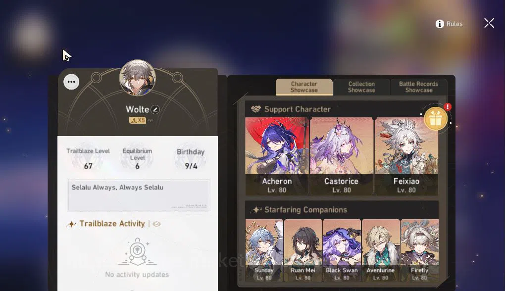 Honkai Star Rail Mid Game Asia|TL 67|15 Limited|[Castorice,Acheron]+Sign,The image 1