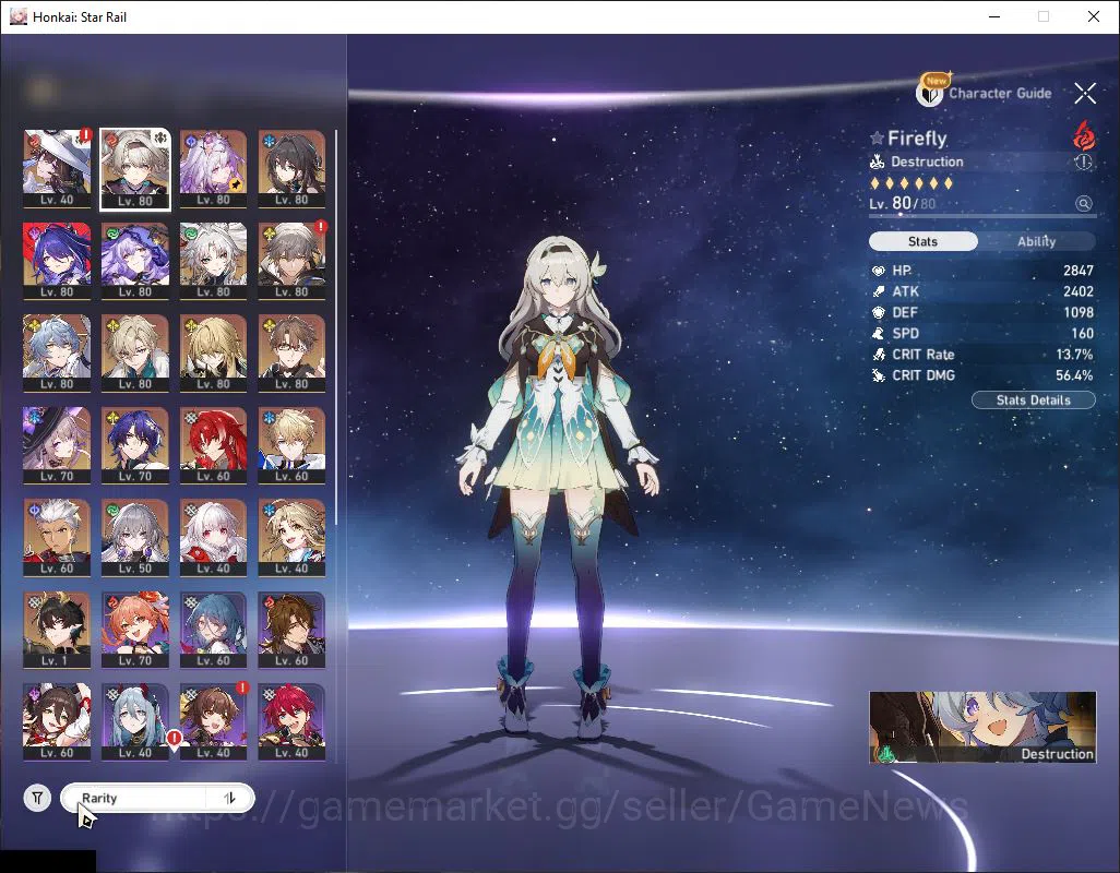 Honkai Star Rail Accounts Mid Game Asia|TL 67|15 Limited|[Castorice,Acheron]+Sign,The Dahlia,Firefly,BS 2